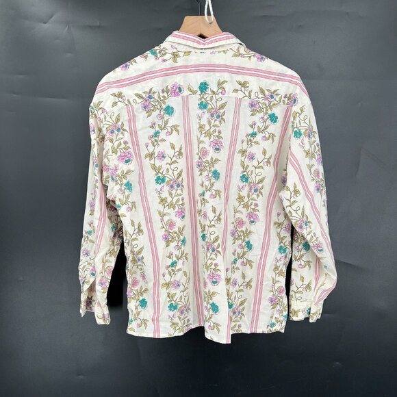 Vintage 70s boho pure love takeaway cottagecore button up shirt grandmacore L - Picture 10 of 10